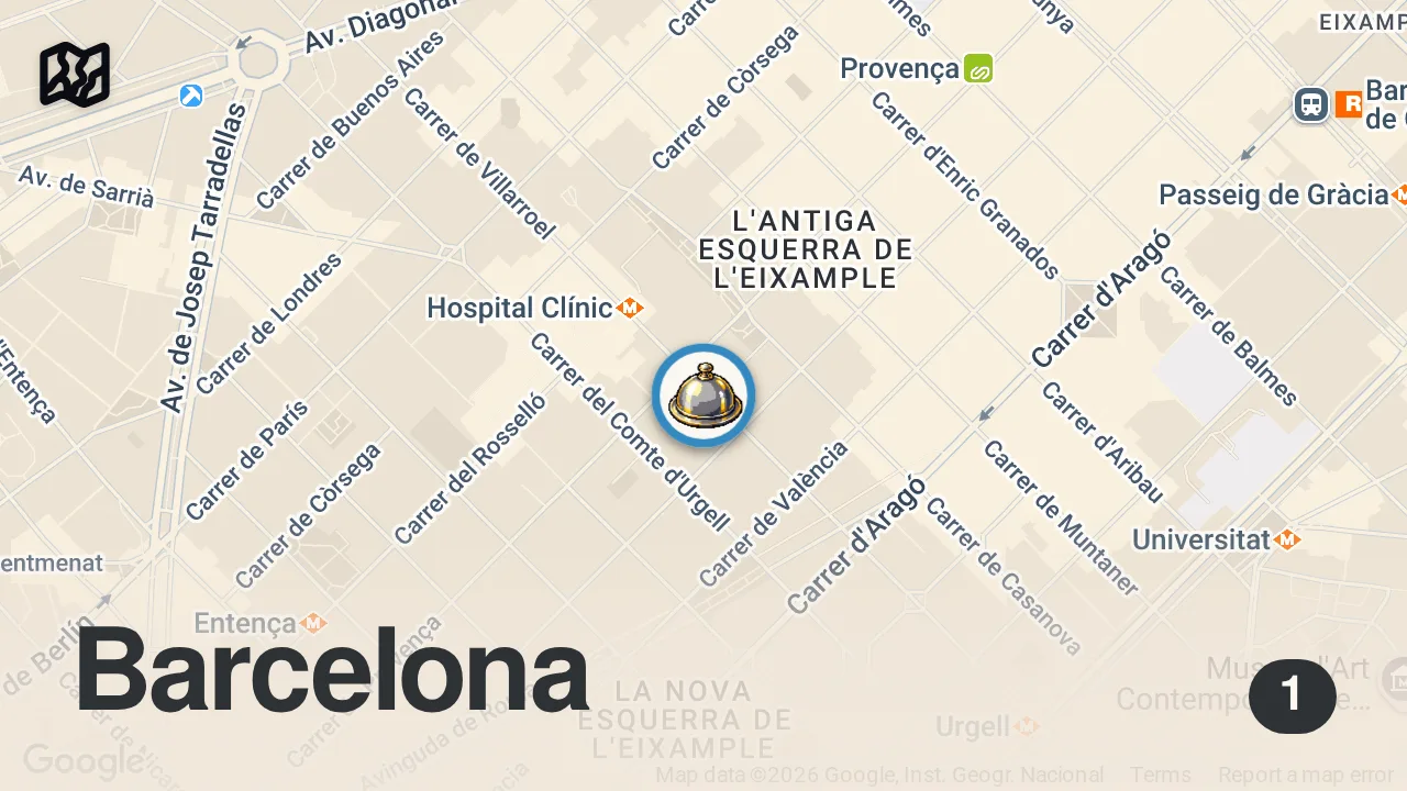 Map of 1 spot from Eating at the #1 RESTAURANT IN THE WORLD, their secret €1,000 menu | 3 MICHELIN, Disfrutar