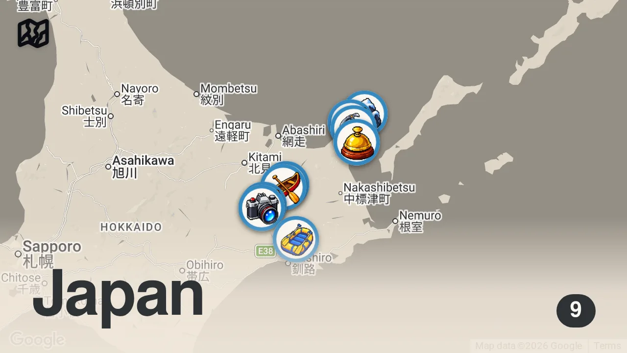 Map of 9 spots from Hokkaido Japan's Last Frontier is Nothing Like You Expect