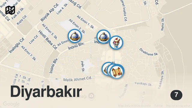 Map of INSANE Street Food in Diyarbakır 🇹🇷 | EXTREME TURKISH KEBABS + Massive street food in Turkey