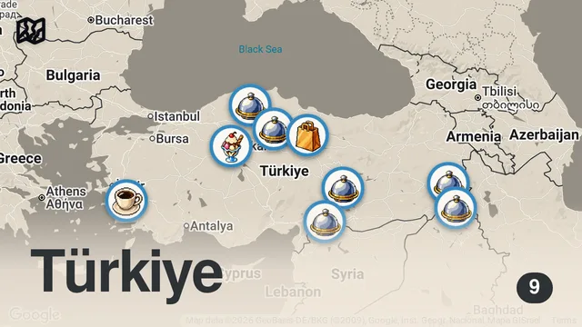 Map of AZ BİLİNEN YEMEKLER #shorts #yemek #türkiyelezzetleri