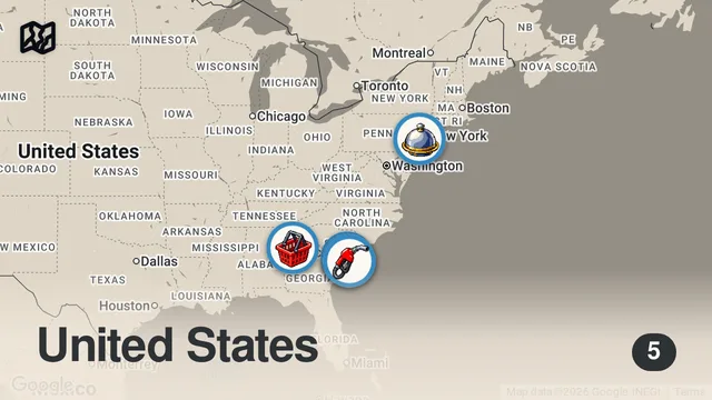 Map of Eating at Gas Station Restaurants For 24 Hours... (South Carolina)
