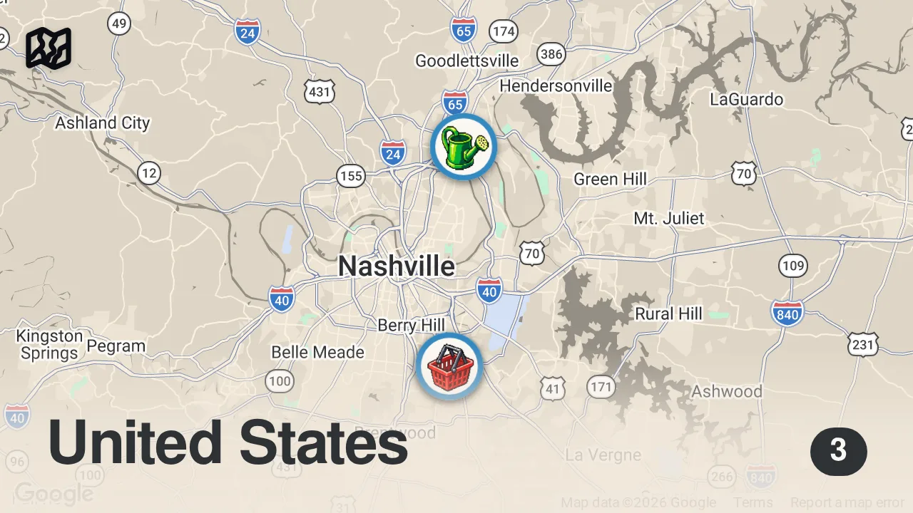 Map of 3 spots from Eating at Mexican Markets in The South For 24 Hours…