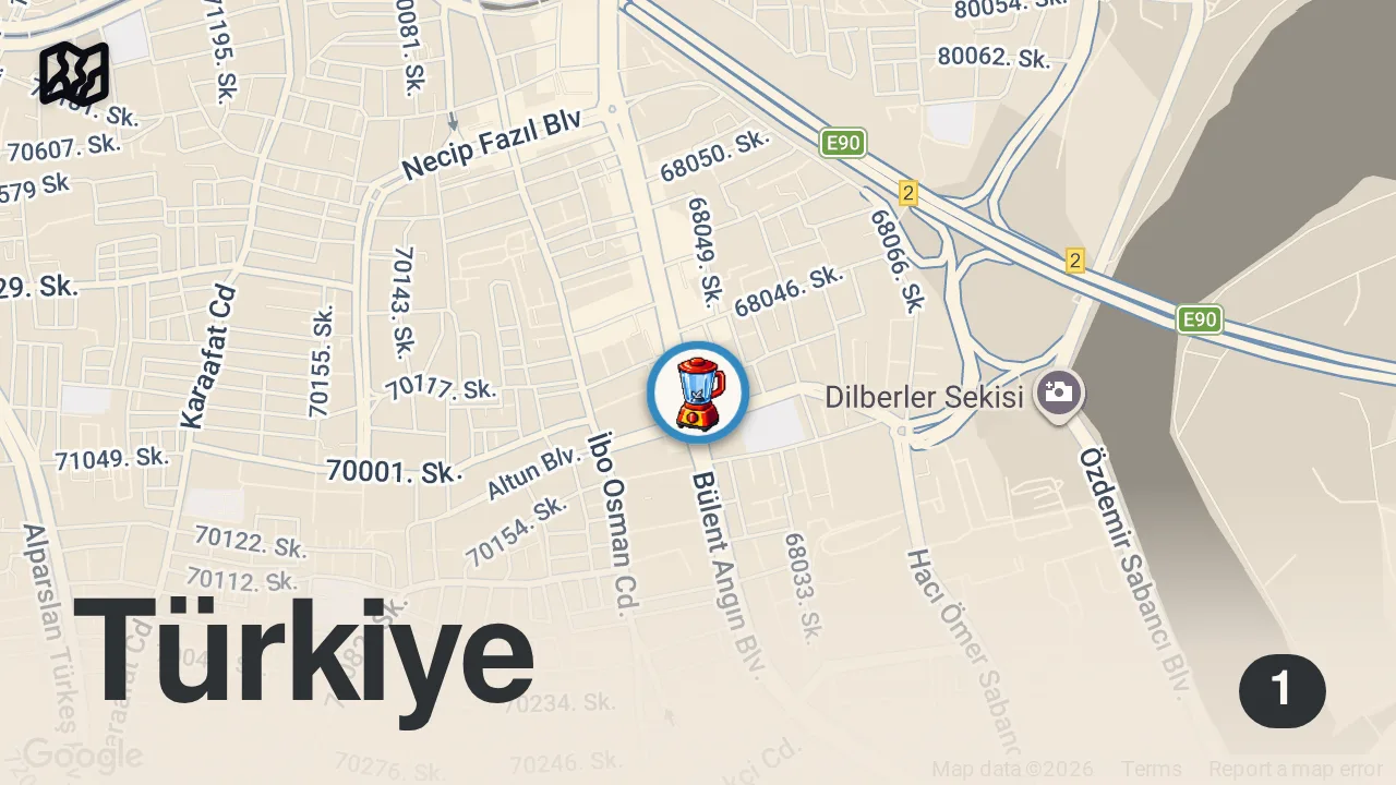 Map of 1 spot from Eski usul klasik bici bici nasıl yapılır doktorum Yılmaz Şalgam baraj yolu beşinci durak Adana