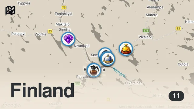 Map of How to Spend 3 Days in ROVANIEMI Finland | Lapland Winter Itinerary