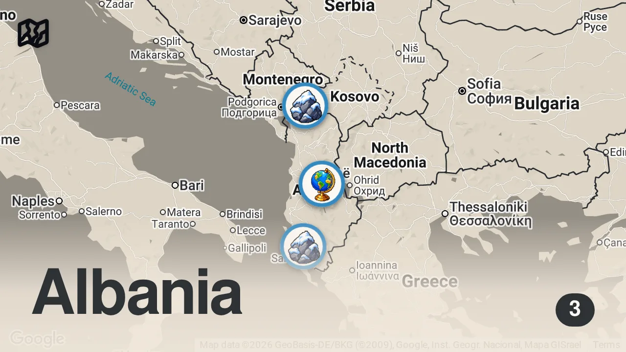 Map of 3 spots from Europas mest prisvärda semesterdestination?