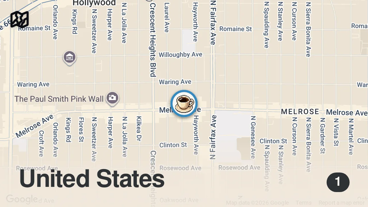 Map of 1 spot from I Tried LA's Most Overrated Food