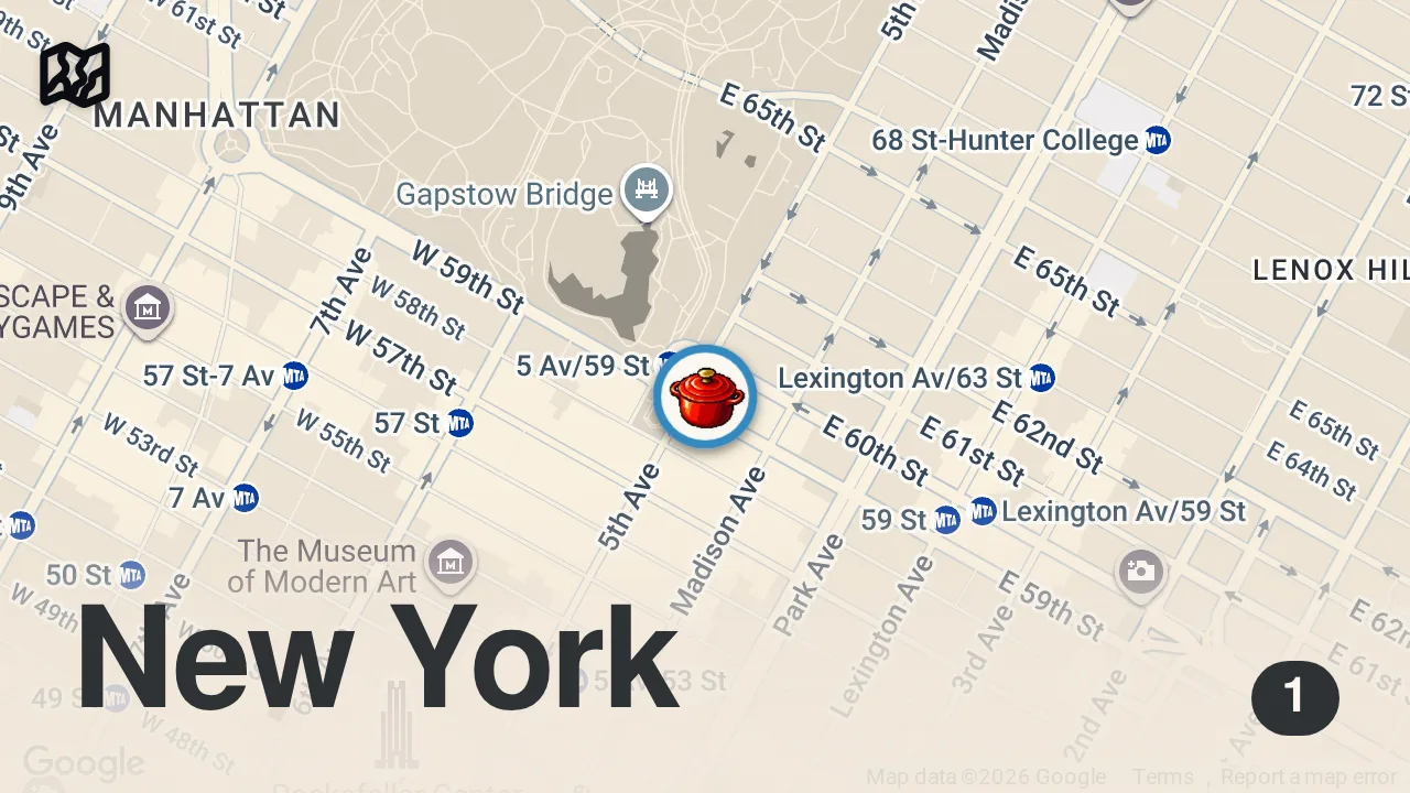 Map of 1 spot from POV: Solo upscale dinner with the Rich