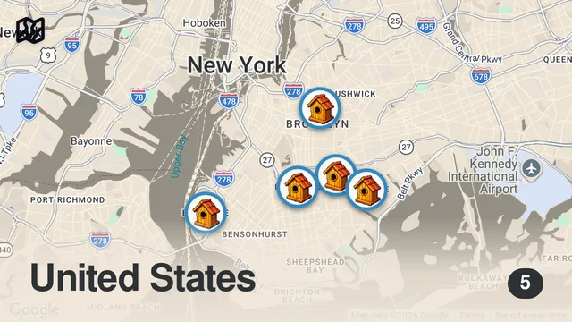 Map of I Tried Food from Facebook Marketplace in Brooklyn New York