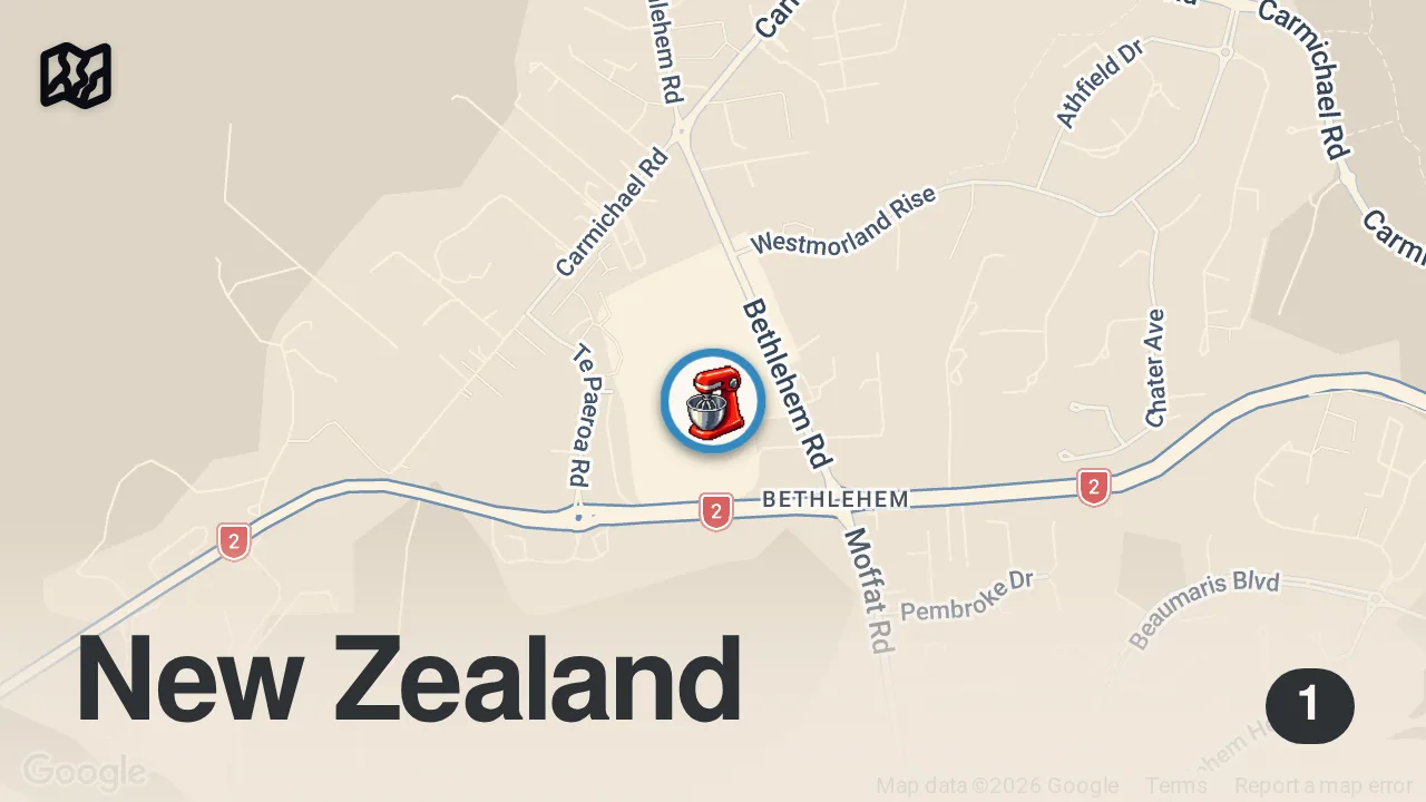 Map of 1 spot from First Time Trying Kiwi Pies 🇳🇿