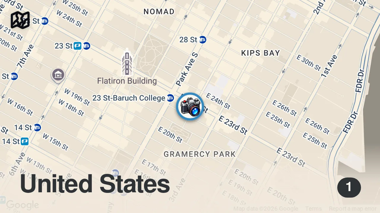Map of 1 spot from How expensive is a lunch break in New York City?