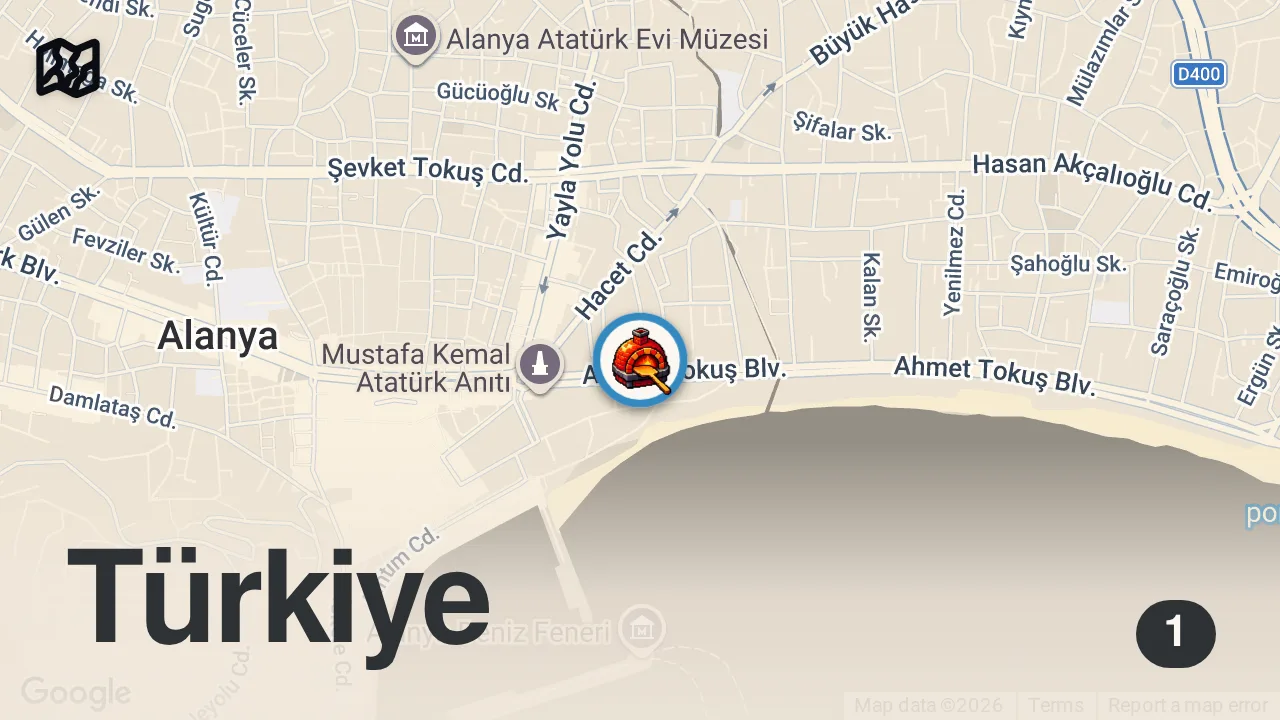 Map of 1 spot from DOMİNOS PİZZETTA TARİFİ!!!
