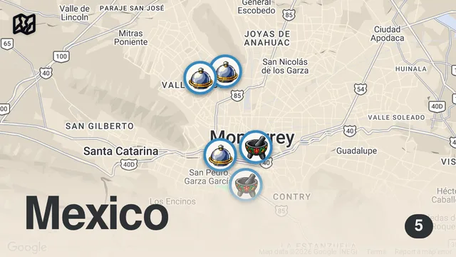 Map of 48 Hours Eating Monterrey's Most INSANE Food!