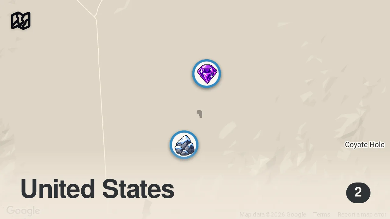 Map of 2 spots from DAY IN THE LIFE VAN LIFE ARTIST (painting by a FREE hot spring in Nevada)