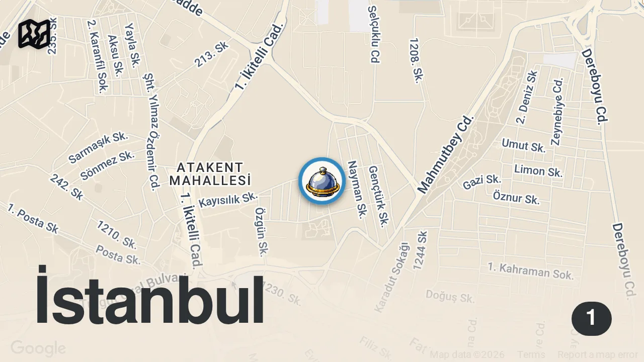 Map of 1 spot from Bitlis Büryanını İstanbul'da Bu Kadar İyi Beklemiyorduk! 🔥#ayaküstülezzetler #short #shorts