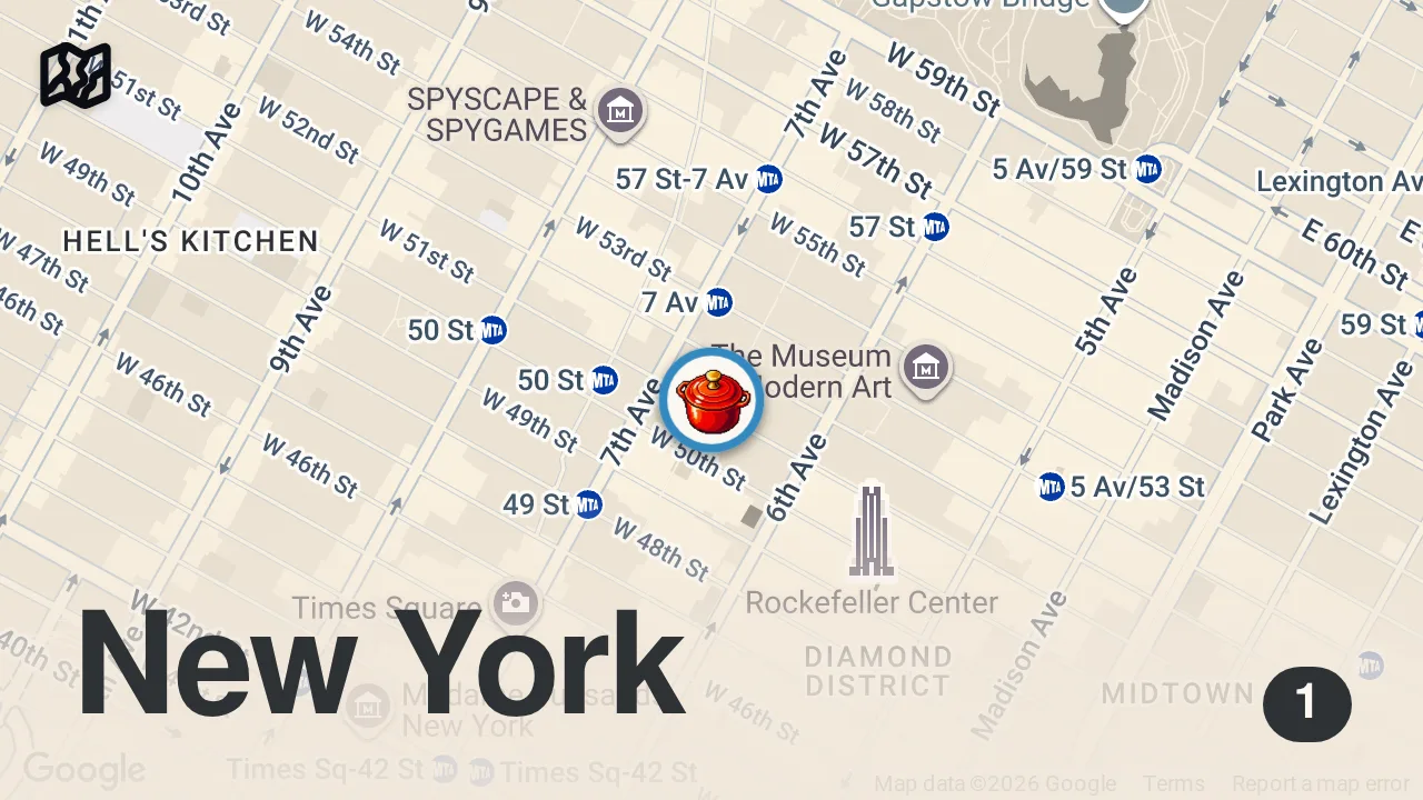 Map of 1 spot from French Girl Reviews America’s Best French Restaurant (Le Bernardin)