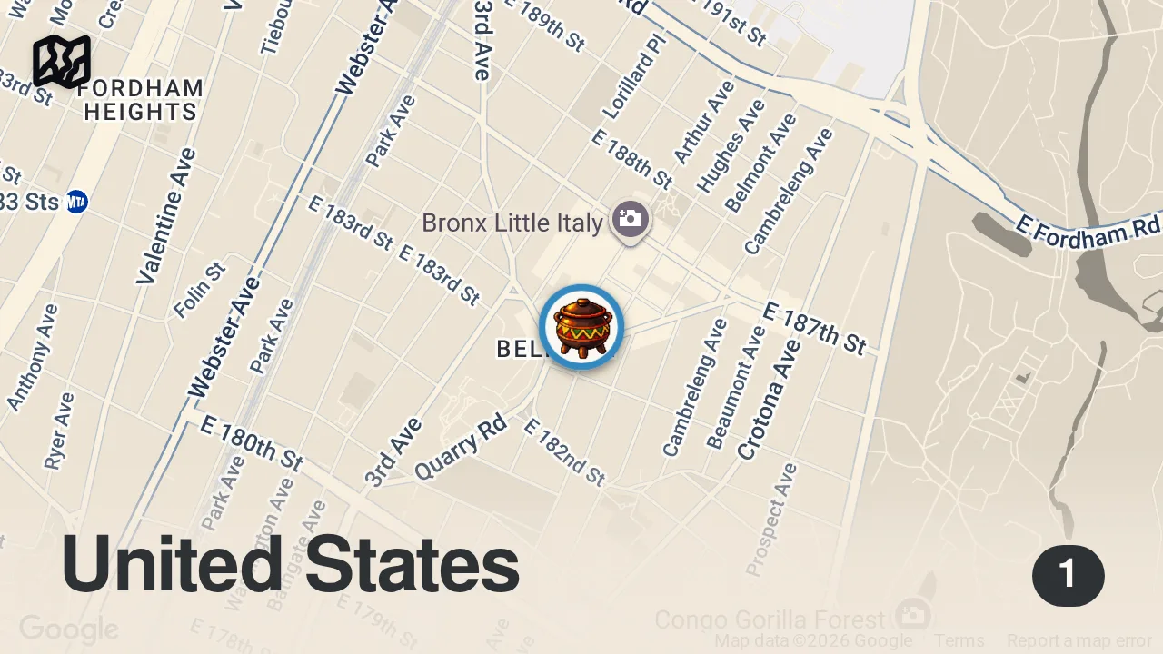 Map of 1 spot from This place is known to be making the best West African food in the Bronx! #shorts