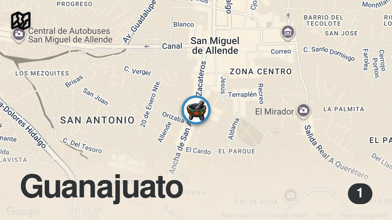 Map of 1 spot from Made In Mexico Michoacán