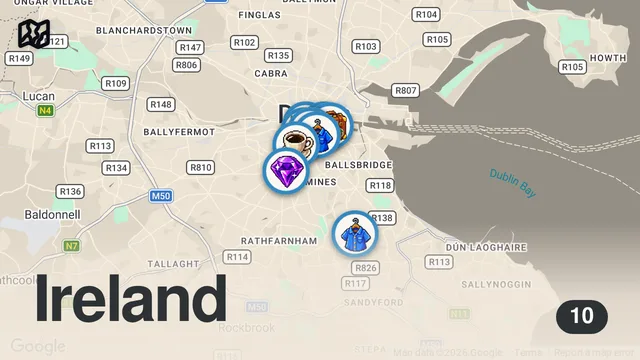 Map of DUBLIN STYLE & DESIGN - IRELAND TRAVEL VLOG #9
