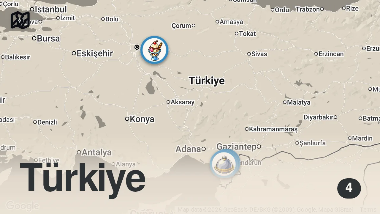 Map of 4 spots from BEN YERİM EŞİM ÖDER SERİSİ!!!