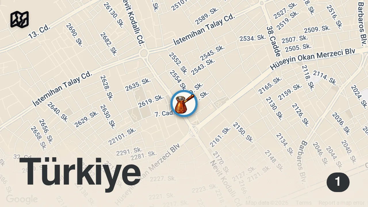 Map of 1 spot from Keşke Adana’da olsa dediğim lezzetler bölüm-1😍 #yemeustasi #reklam