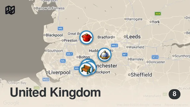 Map of MANCHESTER CHRISTMAS MARKET FOOD GUIDE