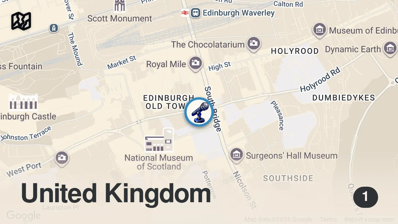 Map of 1 spot from best places to go out in edinburgh #edinburgh #nightlife #scotland