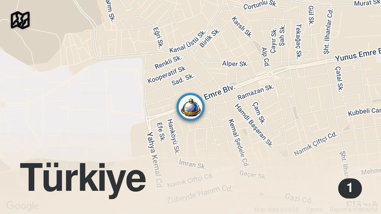 Map of 1 spot from HADİ BİR OYUN OYNAYALIM 😊 #shorts #yemek #elazığ