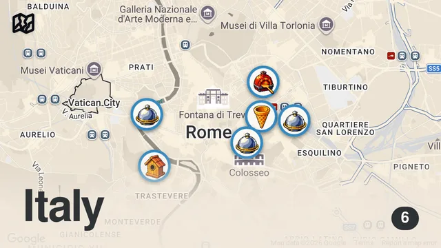 Map of ROME €100 Food Challenge!! Best Italian Food In The Eternal City 🍕🍝🍦