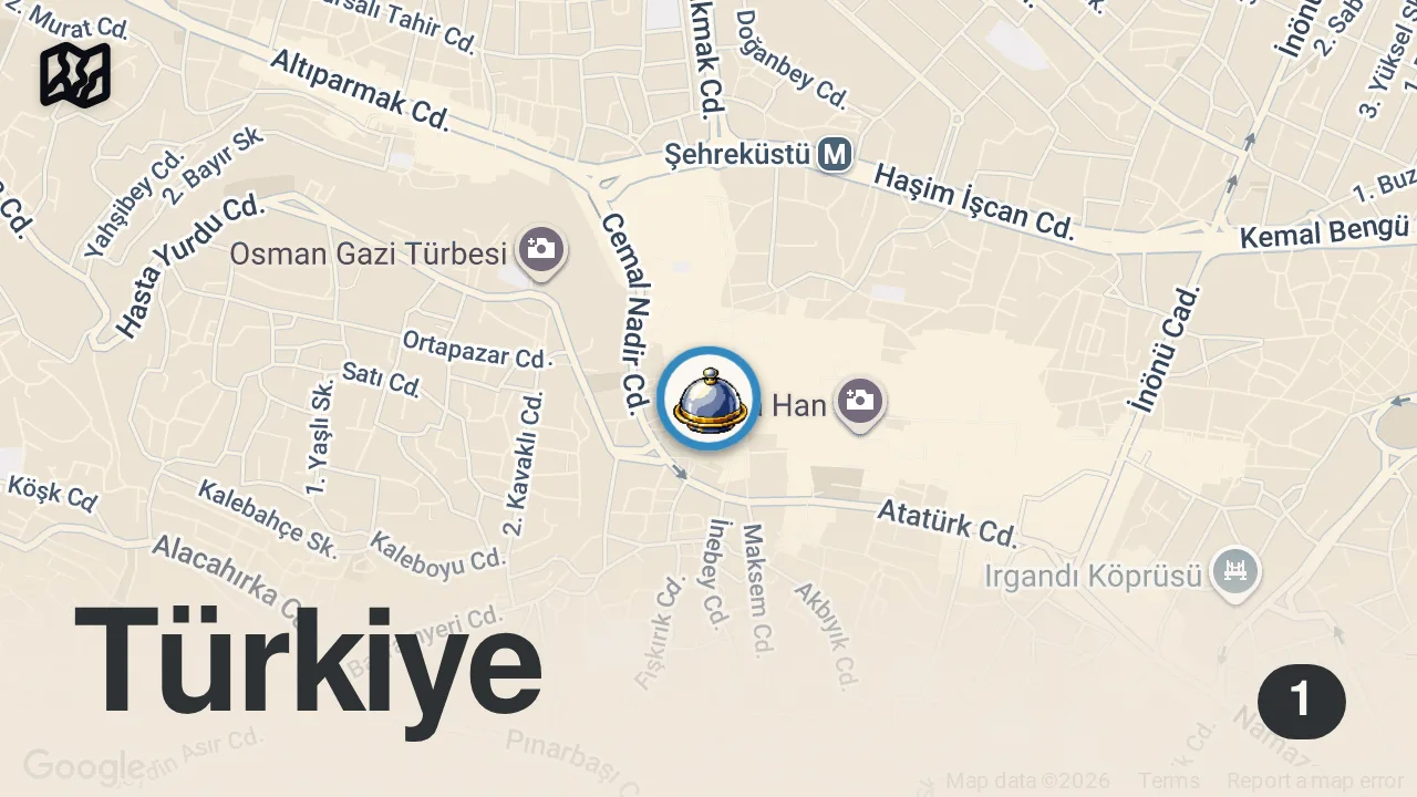 Map of 1 spot from 17 SANİYEDE HAZIRLIYOR! | AKAY ÇİĞ BÖREK BURSA