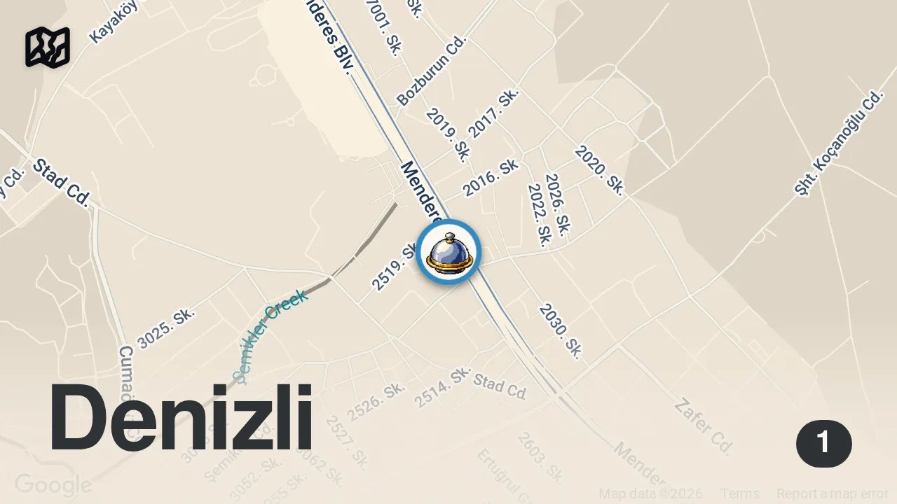 Map of 1 spot from YEMEDEN DÖNEN YOK!!! | DENİZLİ KÖFTESİ