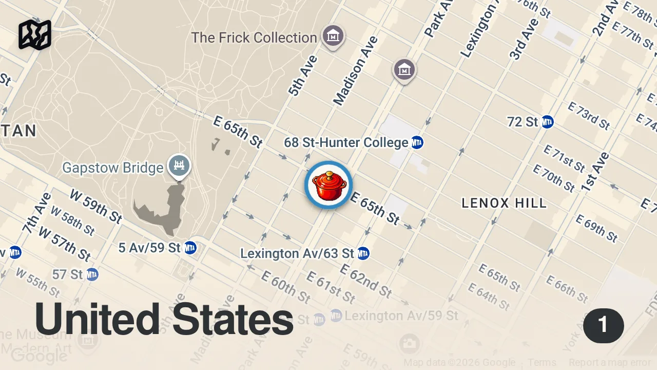 Map of 1 spot from POV: Cab Driver’s solo Fine Dining Dinner at Daniel Boulud’s restaurant