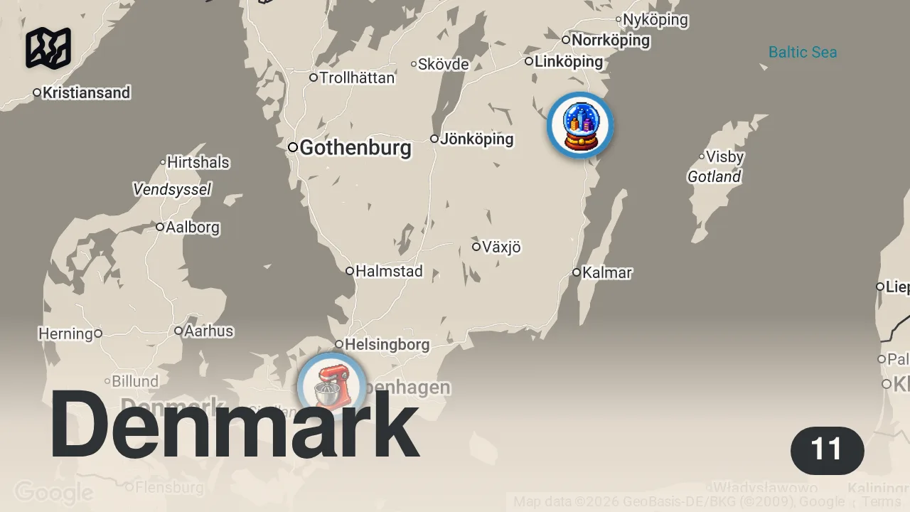 Map of 11 spots from Copenhagen Food Tour: Local Tastes of Denmark! It started snowing! #raw #copenhagen