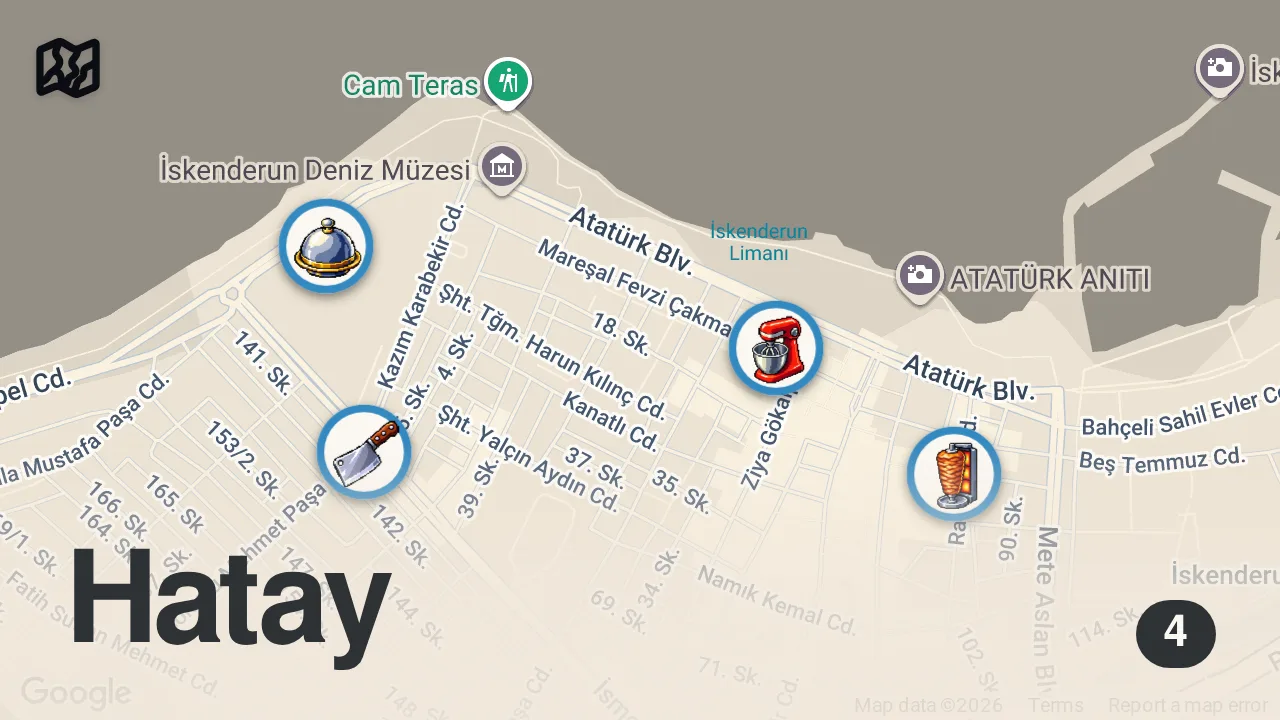 Map of 4 spots from 3 SAATTE 1500 TL SERİSİ!!! @TunaTavus