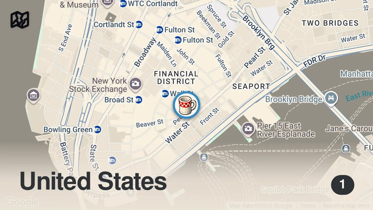 Map of 1 spot from 1 MICHELIN STAR | Crown Shy, NYC