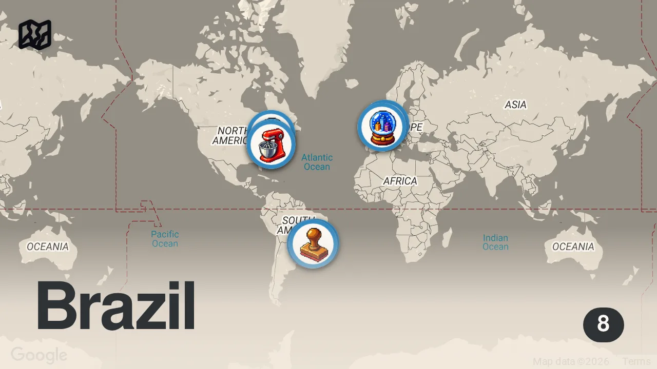 Map of 8 spots from a busy & productive week in my life
