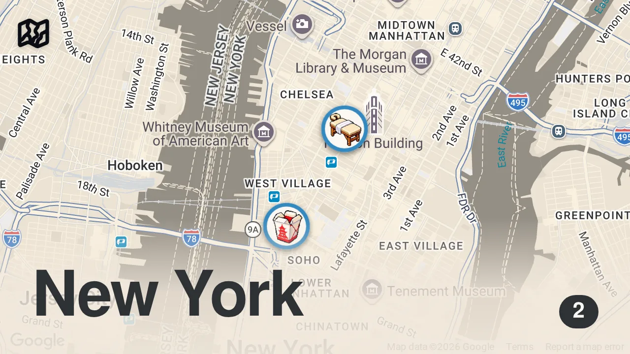 Map of 2 spots from NYC’s Best New Pizza 2026!
