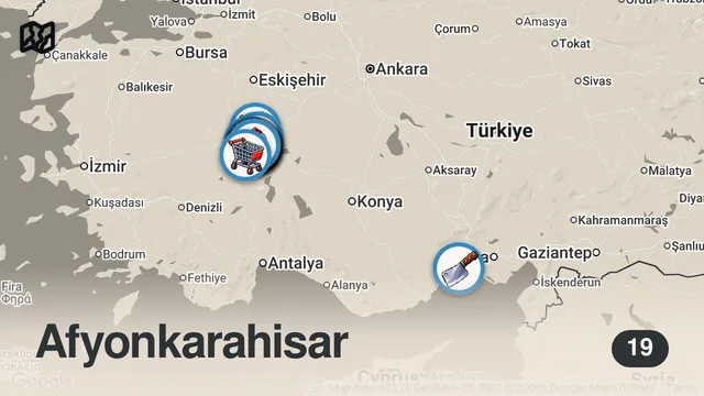 Map of AFYON’DA 1 GÜNDE NE YENİR!!!
