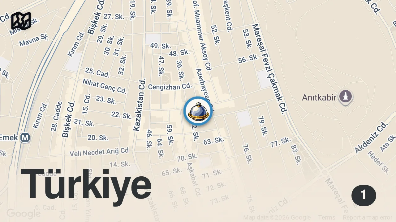 Map of 1 spot from ŞOV YAPMIYORUZ 100 YILLIK GELENEĞİMİZ | ÇİĞ KÖFTE ANKARA