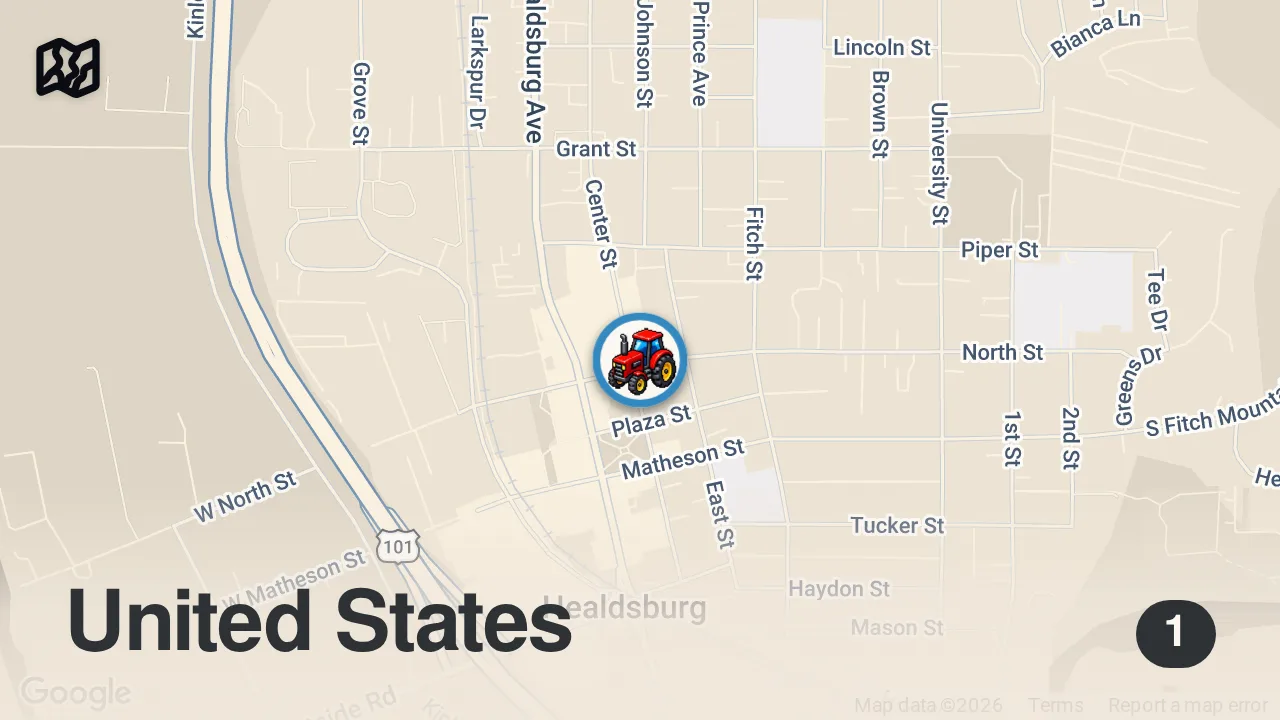 Map of 1 spot from 3 MICHELIN STAR | Single Thread | 37th Best Restaurant in The World