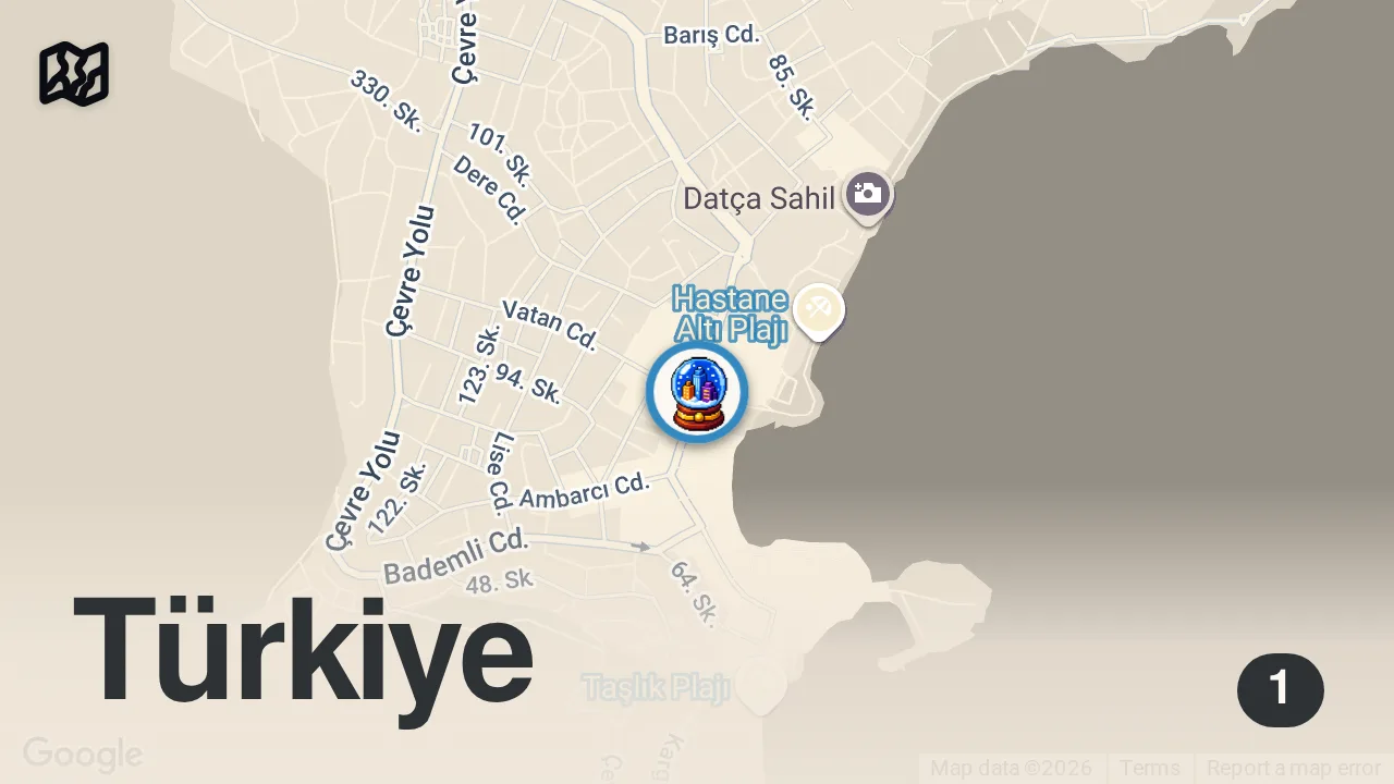 Map of 1 spot from DATÇA LEZZET REHBERİ YAYINDA! #shors