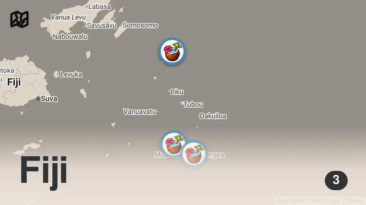 Map of 3 spots from Fiji Hot Rock Oven!! ๐ Unseen FIJIAN FOOD + Remote Pacific Island Life!