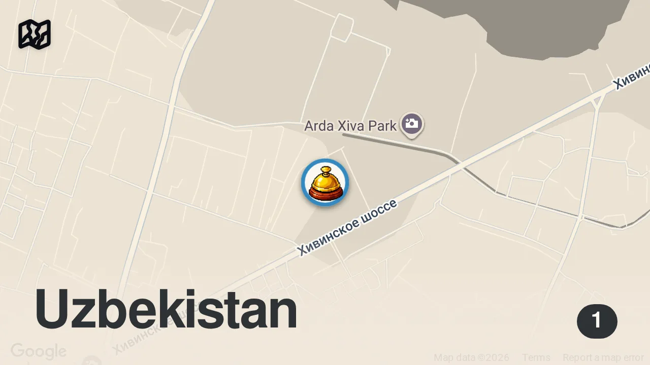Map of 1 spot from Khiva | Time Travel to Uzbekistan's Silk Road