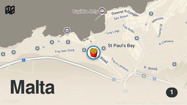 Map of The Best Fish & Chips In Malta 🐟 🇲🇹