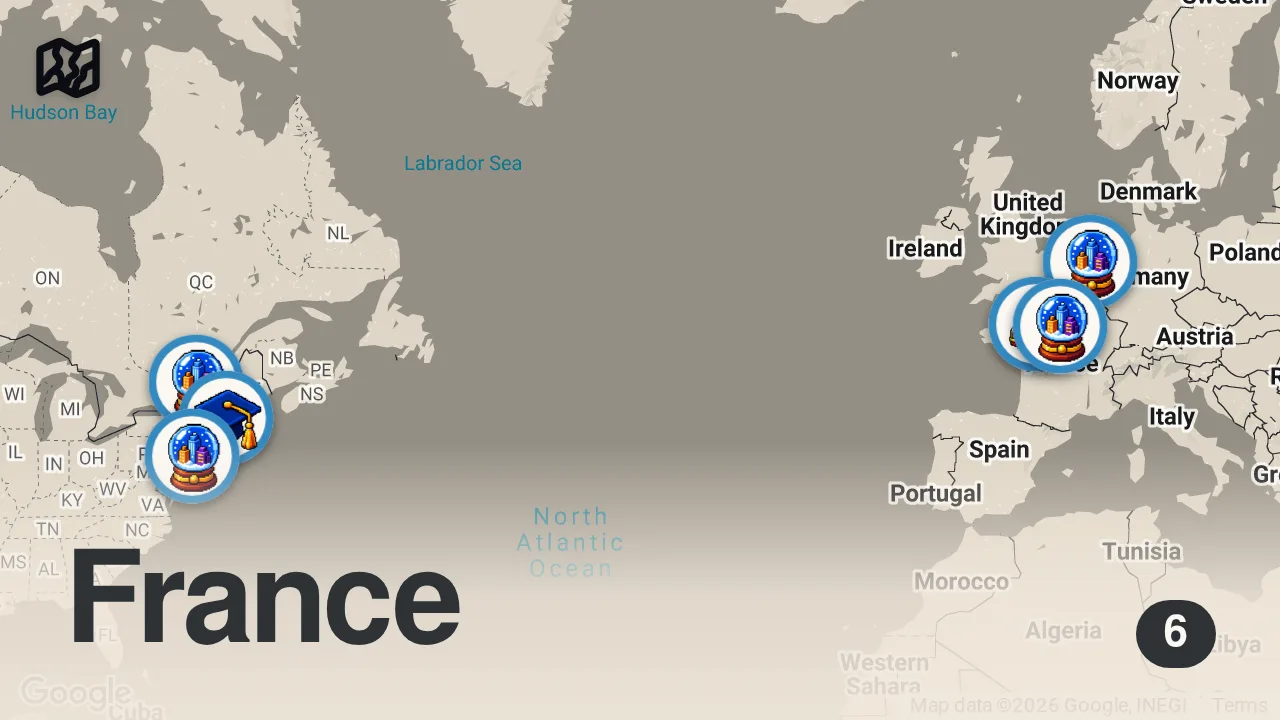 Map of 6 spots from Comment Couchsurfing a trahi des millions de personnes