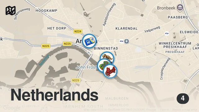 Map of 🇳🇱 Arnhem Walking Tour 4K – Explore the Netherlands’ Historic City on Foot@TravelwithHugoF