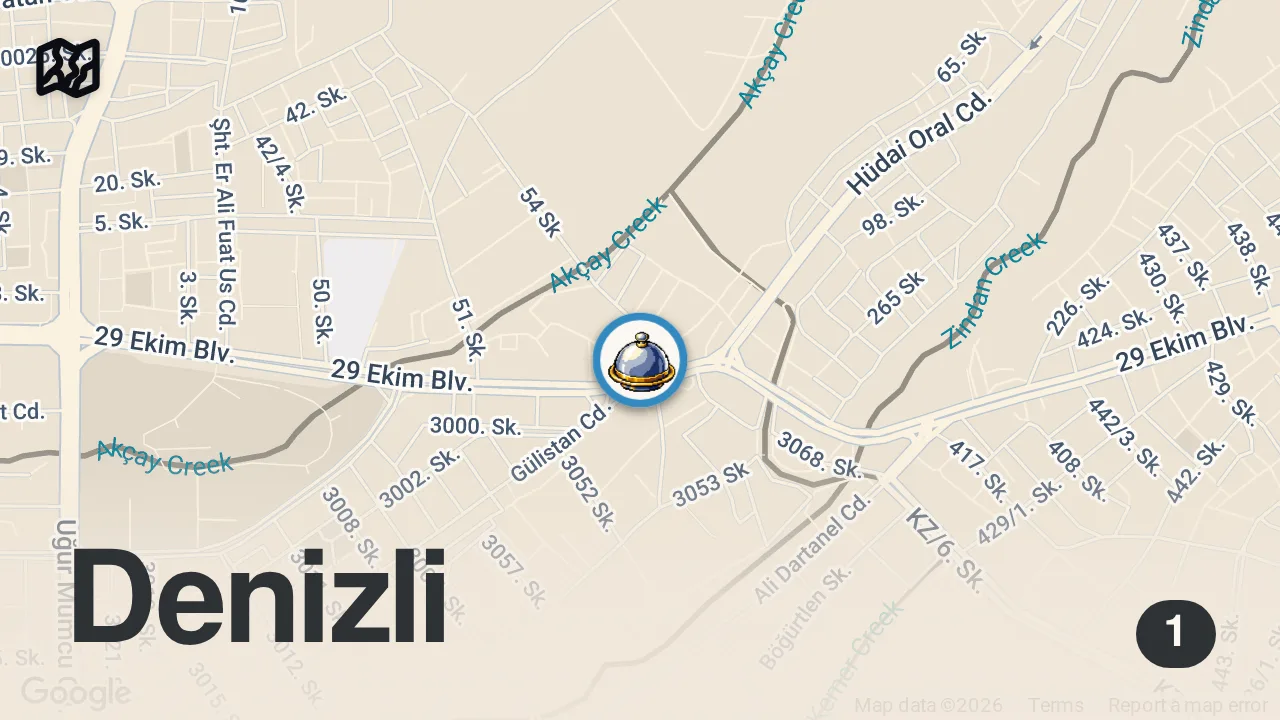 Map of 1 spot from 200 SENEDİR AYNI PİDEYİ YAPIYORUZ | ELMALLI PİDE DENİZLİ