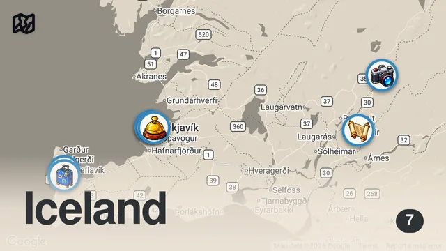 Map of ICELAND: 48 HOUR STOPOVER