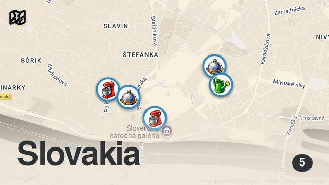 Map of 48 HOURS In SLOVAKIA - INCREDIBLE FOOD Tour in Bratislava