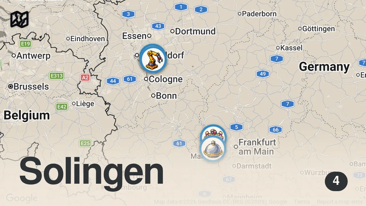 Map of 4 spots from Würdest du SOWAS essen? 🤢 Food Challenge mit dem TEAM
