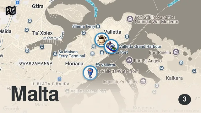 Map of VALLETTA SAVED By UNESCO - Waterfront, Docks & City Centre 🇲🇹 - Capital Of Malta